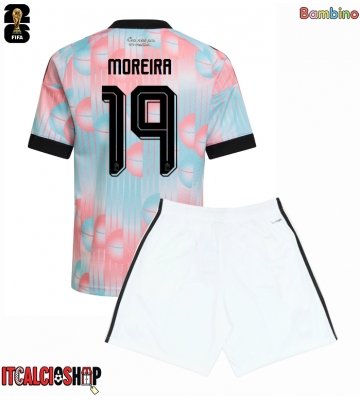 Belgio Diego Moreira #19 Seconda Maglia Bambino Mondiali 2026 Manica Corta (+ Pantaloni corti)